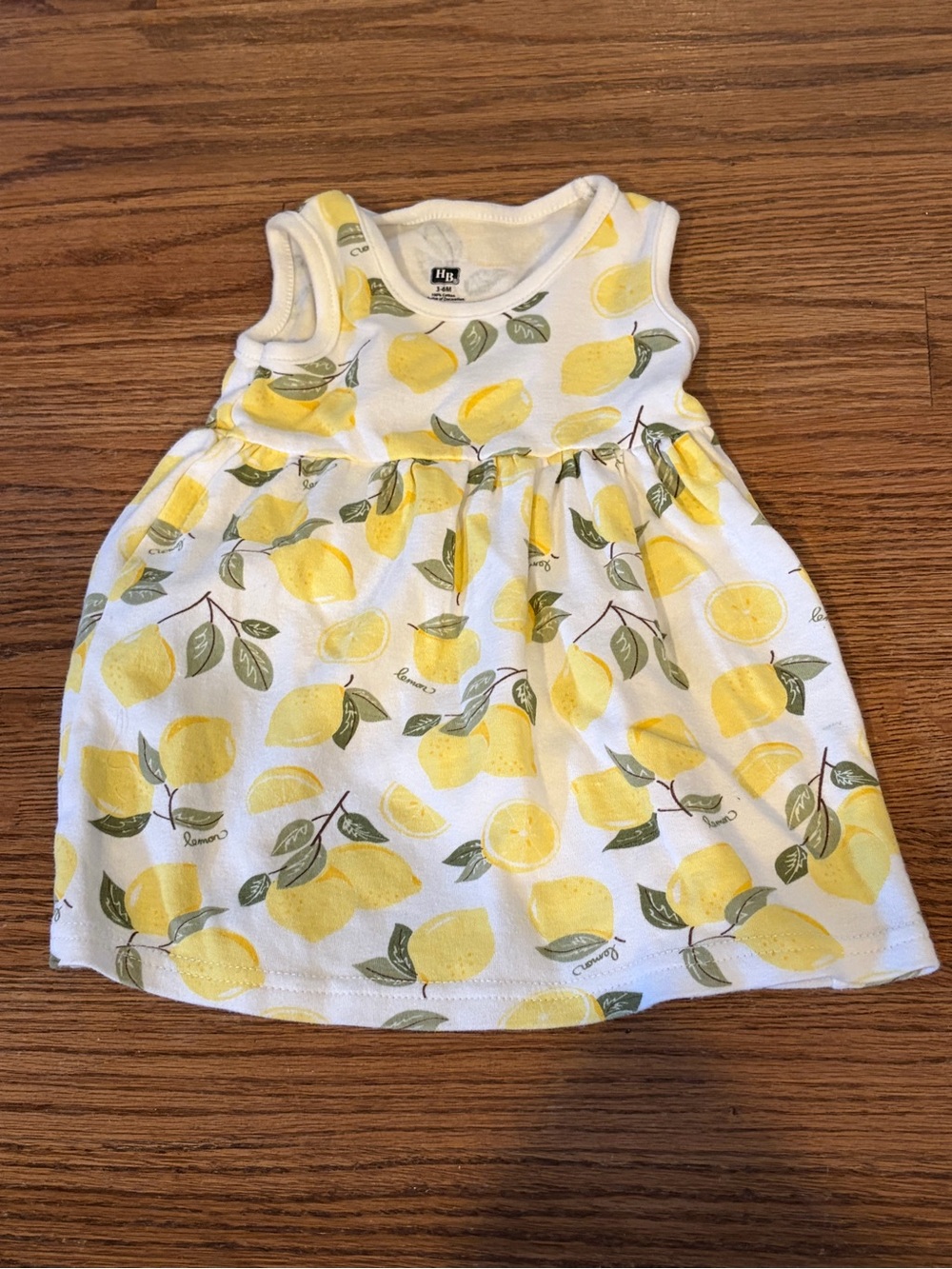 Yellow Lemon Print Sleeveless Kids Dress